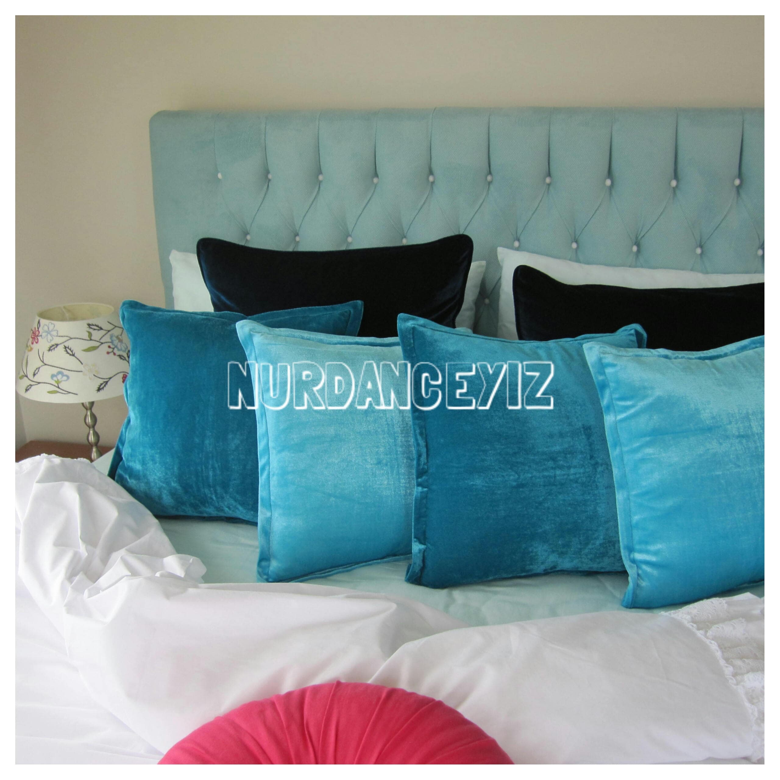 white velvet euro sham
