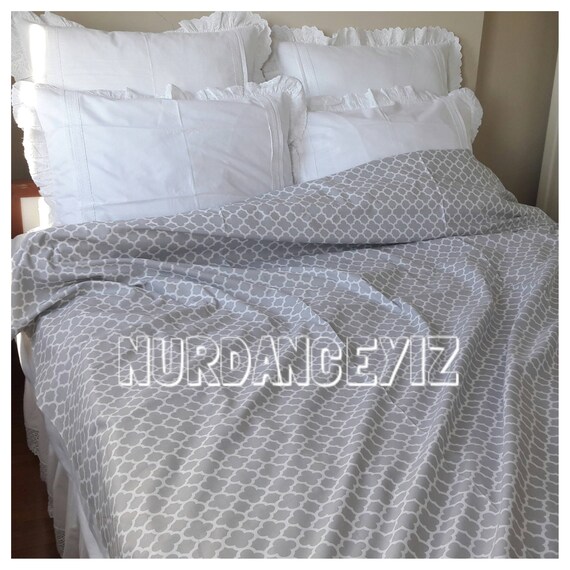 Quatrefoil Clover Duvet Cover Oversized Queen 90x98 Super King Etsy