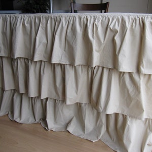 Fitted Tablecloth table Skirt Drop Ruffle Waterfall 3 Tiers - Etsy