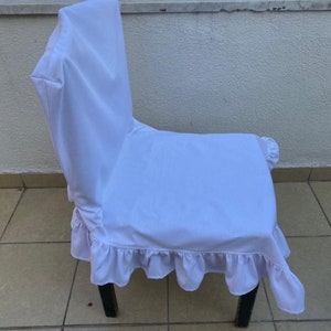 Dorm desk Chair covers with ties-back and seat cover chair slipcovers ruffles girly chair protector Coollege dorm shabby chic Nurdanceyiz