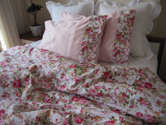 Shabby Chic Bedding Red Green Pink Rose Fl Print Cotton - Pink Shabby Chic Bedding Shabby Chic Bedding Red Green Pink Rose Fl Print Cotton - Pink Shabby Chic Bedding