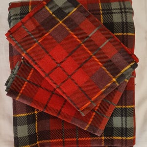 Plaid flannel bedding duvet cover set-Christmas theme decor-Xmas gifts-Red green white plaid duvet cover queen.Super King custom bedding image 2