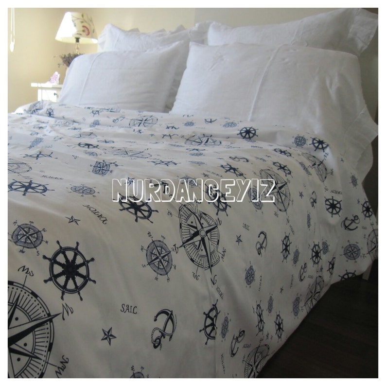 Oversized Super King Size 120x120 120x98 Duvet Cover Nautical Etsy
