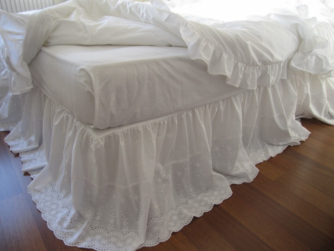 Creme de Lace Dust Ruffles - Luxury Bedding - Italian Bed Linens