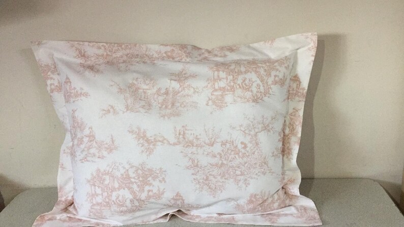 Toile Pillow Shams Queen King French Country Toile Print Etsy