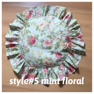 Rundes Quadrat Stuhlkissen Kissenbezug mit Gingham Karo Muster Küchenstuhl Sitzkissenbezug S#5 Mint floral