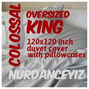 Colossal Oversized King Bedding. Super King Duvet cover 120x98 120x120 Solid cotton 118x114 palatial king queen-custom bedding Nurdanceyiz