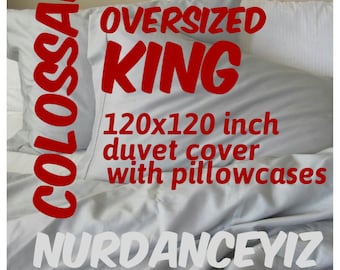Colossal Oversized King Bedding. Super King Duvet cover 120x98 120x120 Solid cotton 118x114 palatial king queen-custom bedding Nurdanceyiz