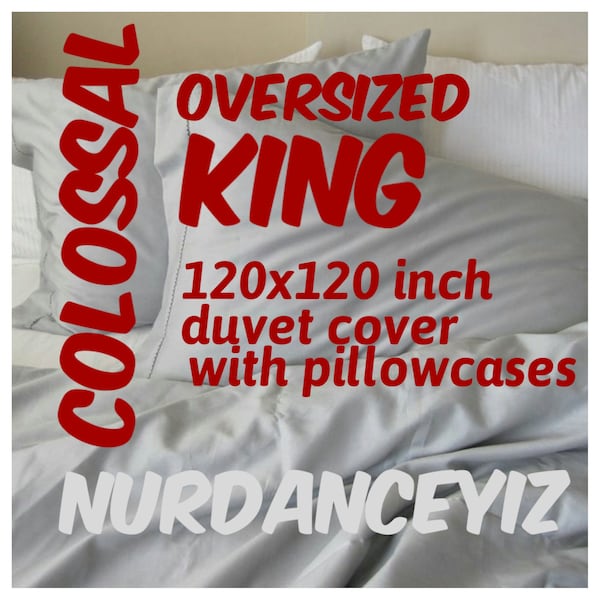 Colossal Oversized King Bedding. Super King Duvet cover 120x98 120x120 Solid cotton 118x114 palatial king queen-custom bedding Nurdanceyiz