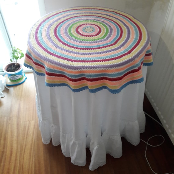 Crochet Table Topper Rug Circular Small Round Side Crochet Table Topper Rug Circular Small, Small Round Side Tablecloth