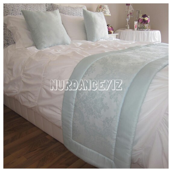 Hotel Bedroom Runner Sets Quilted Bed Throw Scarf Damask Cotton Sateen Queen King Bedding Decor With Decorative Pillow Nuryiz