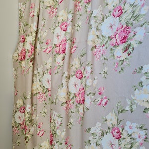 Floral Rustic CURTAIN panels, cotton linen curtain panels, shabby pink blue yellow floral farmhouse French country home Nurdanceyiz Turkey
