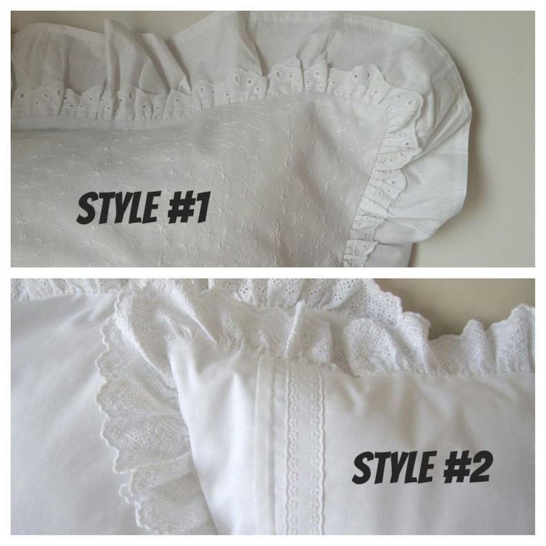 Solid White Ruffle Pillow Cover Cotton Euro Sham Ruffled Etsy