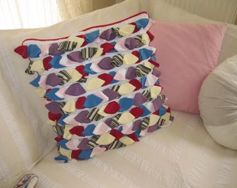 Leaf appliqued Pillow Sham cover, decorative Shabby Chic Bedding