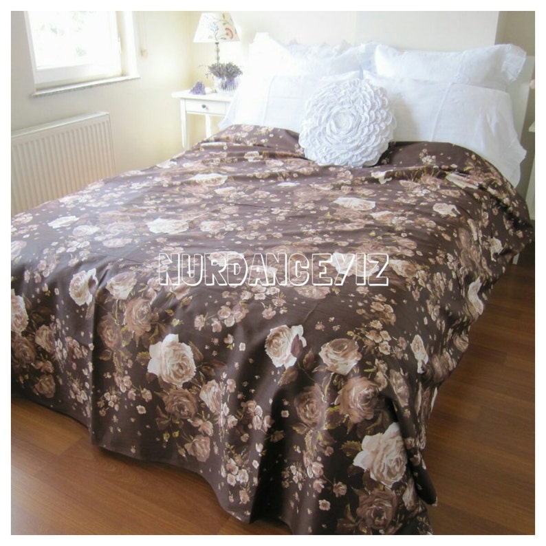 Shabby Chic Bedding Rose Floral Print Twin Full Queen Super Etsy