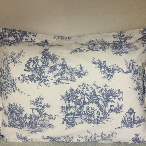 Toile pillow shams queen king French country toile print Flange euro sham pillow cover 26x26 standard 20x26 toile custom bedding Nurdanceyiz