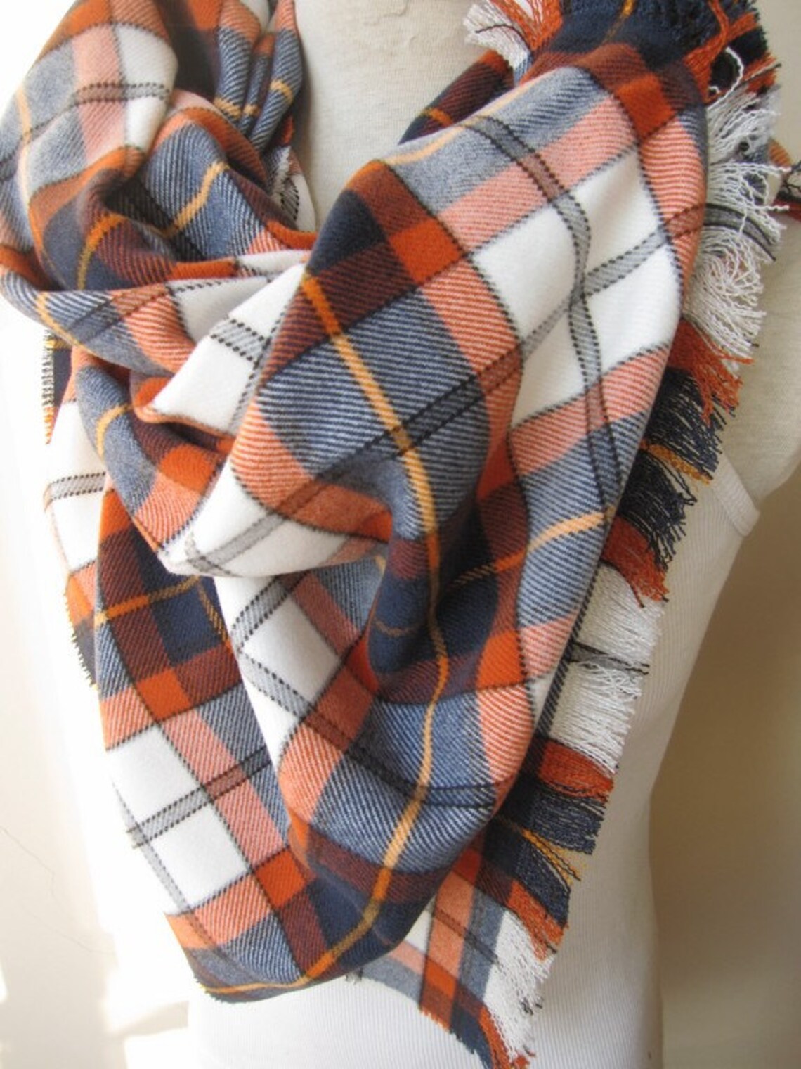 orange blue flannel