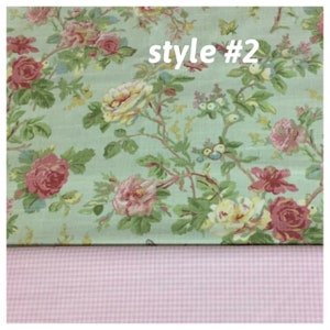 Rundes Quadrat Stuhlkissen Kissenbezug mit Gingham Karo Muster Küchenstuhl Sitzkissenbezug S#2 mint floral