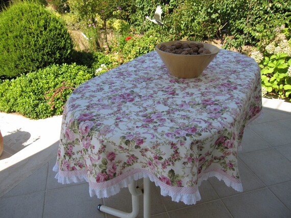 Shabby Chic Pink Fl Round Tablecloth Duck Linen Uk Shabby Chic Pink Fl Round, Shabby Chic Round Tablecloth Uk