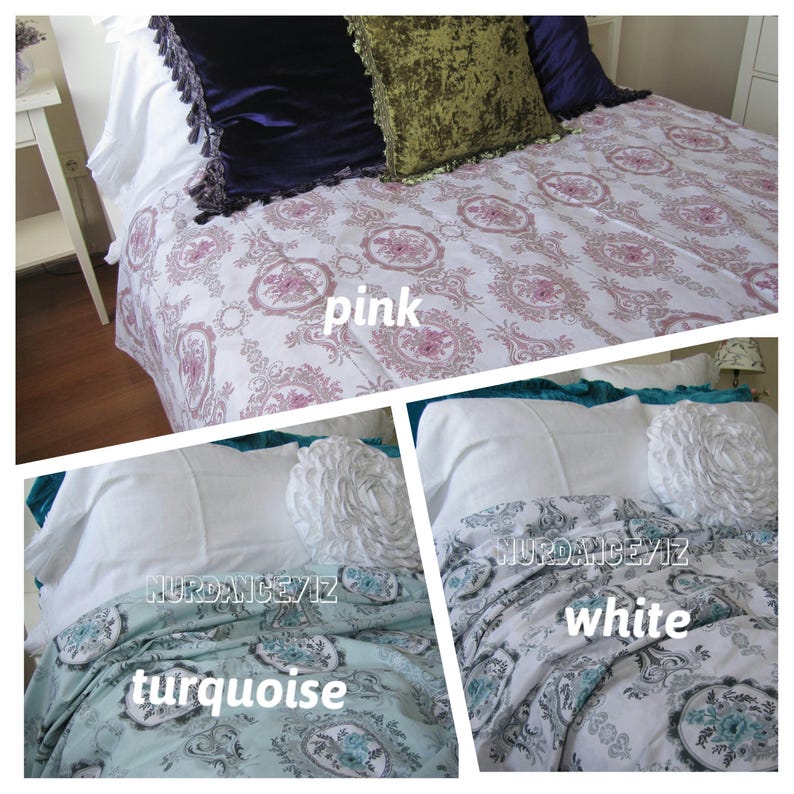 Oversized King Duvet Cover 120x120 Super King 120x98 Damask Etsy