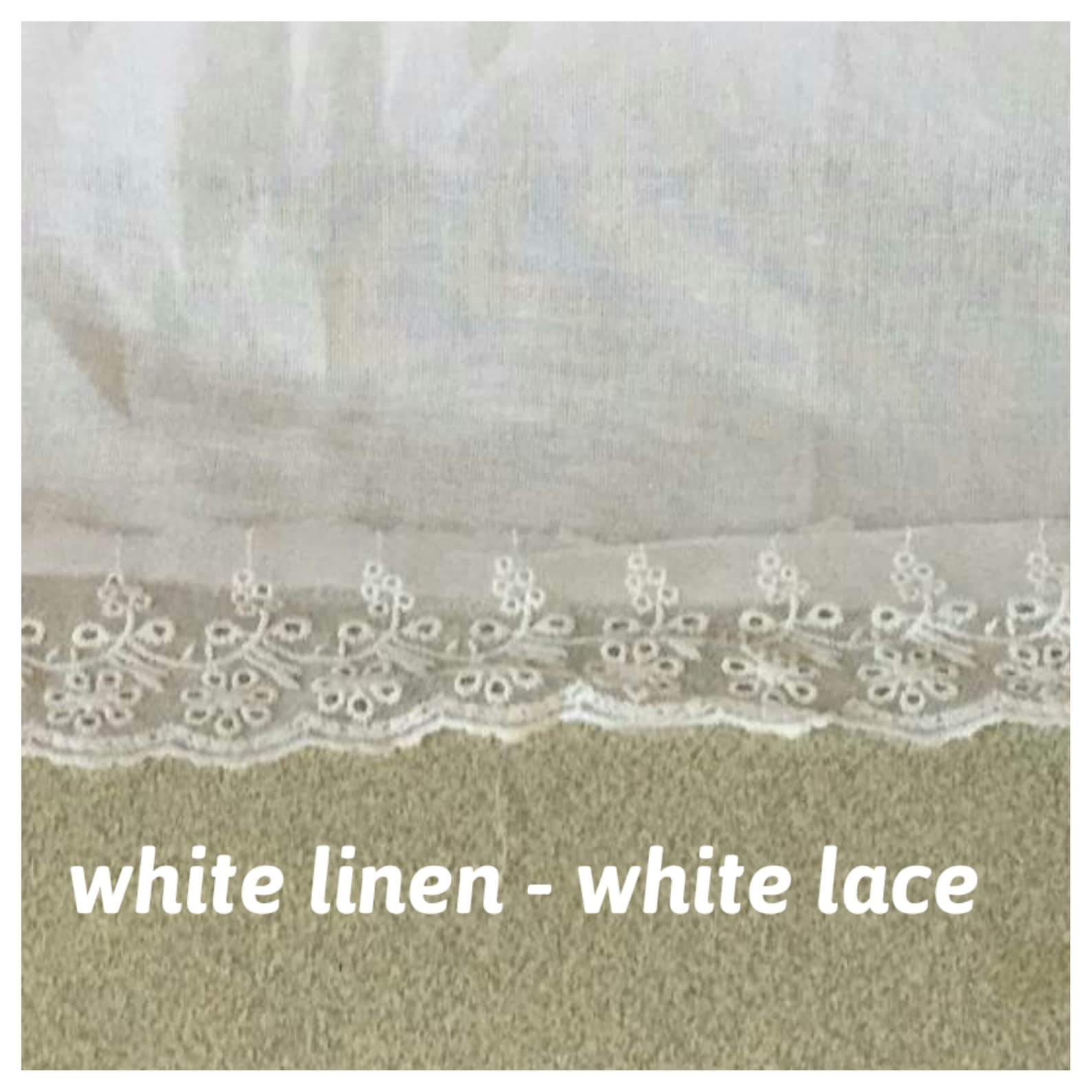 Linen bed skirt Ivory lace waterfall ruffled beddingbedskirt Etsy