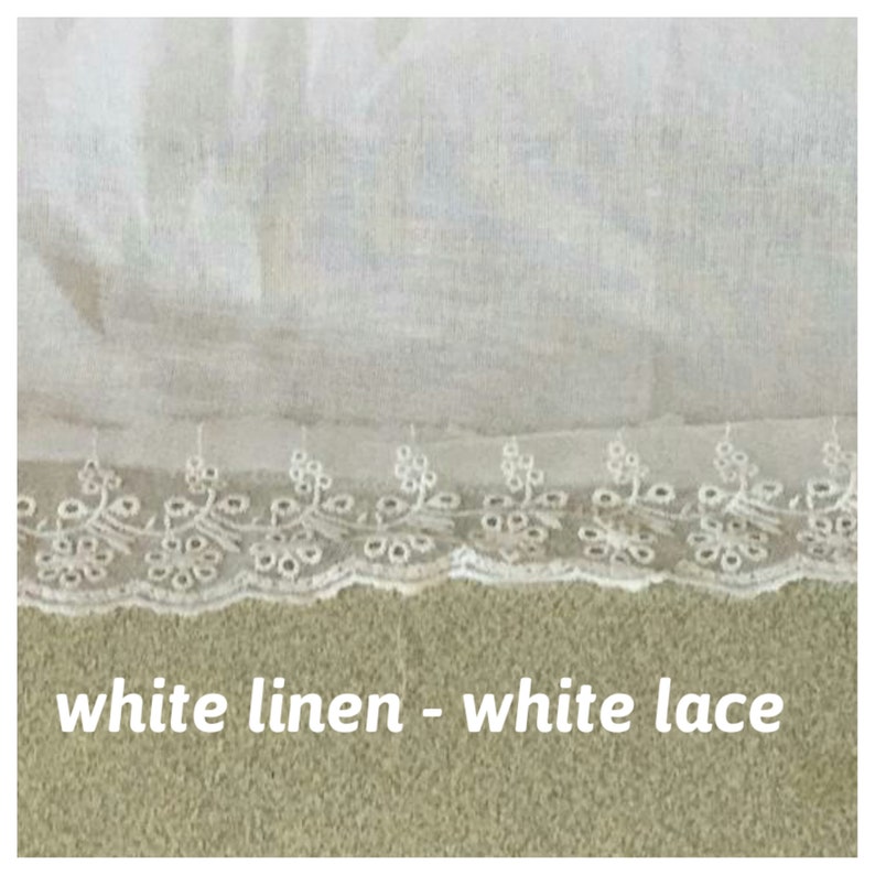 Linen bed skirt Ivory lace waterfall ruffled beddingbedskirt Etsy