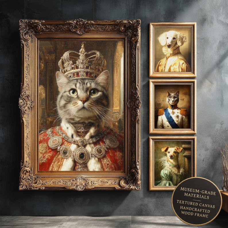 Custom Regal Pet Portrait, Renaissance Dog or Cat Painting, Royal ...