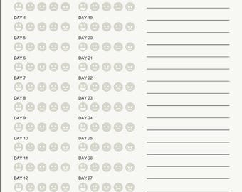 Mood Planner | Mood Tracker Journal | Daily Mental Health & Wellness Organizer