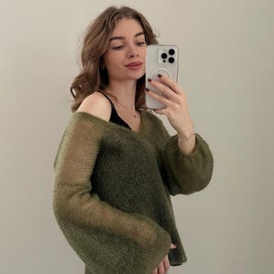 Cloud Mohair Sweater – Hand-Knit Silk & Mohair Fluffy Pullover