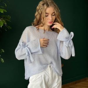 Cloud Mohair Sweater – Hand-Knit Silk & Mohair Fluffy Pullover