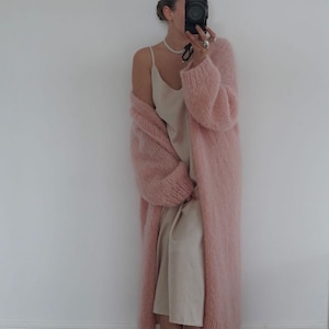 Long Mohair + Alpaca Cardigan – Trendy Fall Knitwear, Soft & Cozy Oversized Sweater