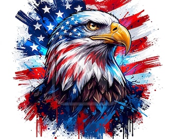 Amerikaans adelaarontwerp / Amerikaanse vlag patriottisch effen png / witte achtergrond