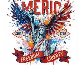 Vlag van de VS 250 jaar adelaar / Vrijheidsbeeldontwerp (1776-2026) / Amerikaans patriottisch, solide png