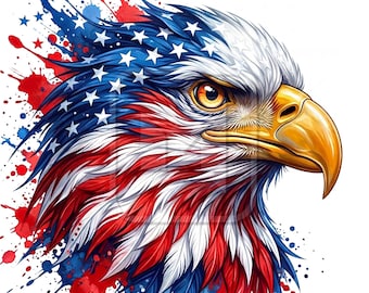 Amerikaans adelaar-ontwerp | Vlag van de VS patriottisch solide png-bestand | Witte achtergrond