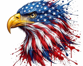Ontwerp met Amerikaanse adelaar | Amerikaanse vlag patriottisch solide png-bestand | Witte achtergrond