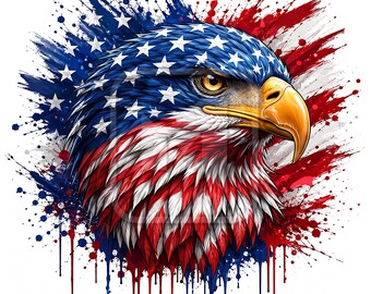 Vlagontwerp Amerikaanse adelaar / VS patriottisch effen png-bestand / witte achtergrond