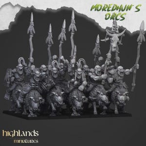 Mordehuns Mounted Cave Orcs  - Highlands Miniatures | Tabletop Wargaming RPG Figures, Fantasy Miniatures&Collectibles, Orc, Greenskin