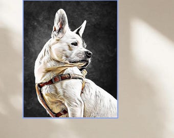 Pintura al óleo enmarcada personalizada: regalo de cumpleaños para amantes de las mascotas