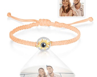 Aangepaste fotoprojectie armband zon bloem mode paar geschenken