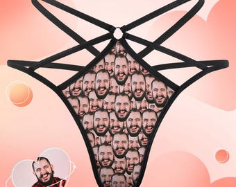 Tanga con cara personalizada, lencería de regalo divertida y original.