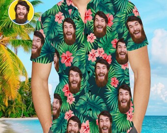 Camisa havaiana personalizada: traje de praia Aloha floral vermelho