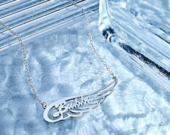 Angel Wing Name Necklace Custom Letter Fashion Pendant For Her
