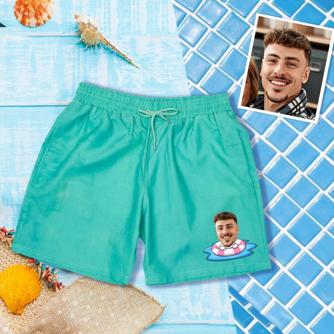 Custom Face Speedo Custom Face Beach Shorts Personalized Swim Ring ...