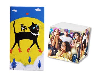 Caja de regalo con foto explosiva personalizada: diseño de gato negro, recuerdo personalizado