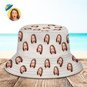 Bob personnalisé Bob visage unisexe personnaliser chapeau d&#39;été en plein air à large bord randonnée plage sport chapeaux cadeau pour amoureux