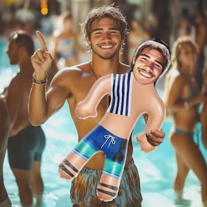 Personalized Beach Blow Up Doll Funny Inflatable Man Custom Face Air Doll for Pool, Party Favors and Summer Fun