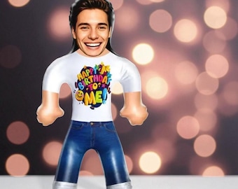 Globo de cumpleaños con foto personalizada / Decoración inflable con cara personalizada / Regalo divertido para fiestas para él y ella / Decoración única para celebraciones