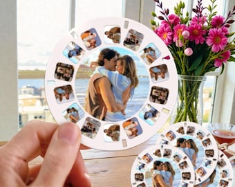 Personalized 3D Viewfinder Photo Reel, Custom Engraved Insert, Retro Memory Gift for Anniversary Birthday Wedding Keepsake (Reel Only)