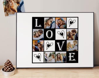 Cuadro decorativo de pared personalizado con marco, regalo para parejas