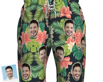 Shorts de playa hawaianos con cara personalizada: bañador personalizado con foto